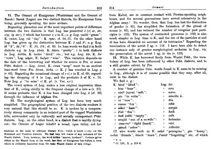 Ormuri Description in the Rosetta Collection