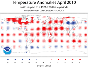 Temperature Anomalies April 2010.