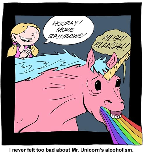 unicorn throwing up a rainbow