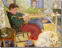 Robin with friend and Trixie, 1952 by Peter Samuelson (20thc.)