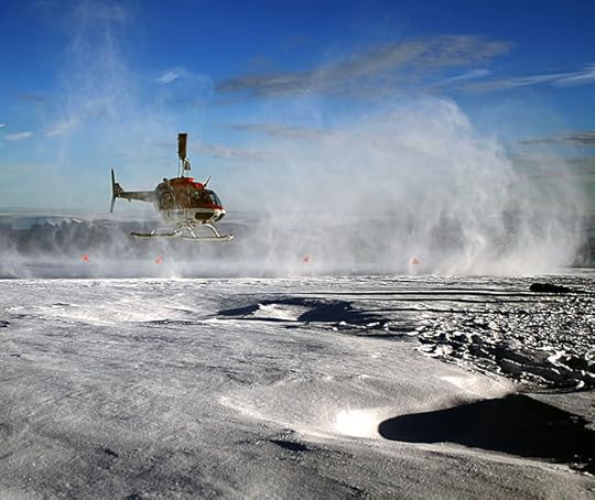 Helicopter over Greenland