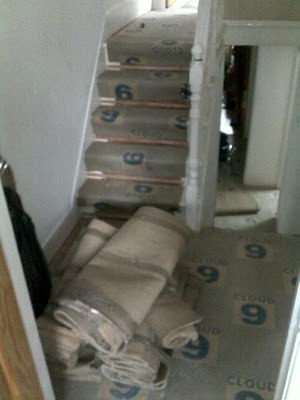 Landing prior to new carpet