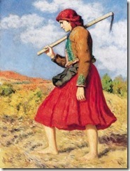 Fiatal lány őszi domboldalon----Oszkar Glatz--1872-1958