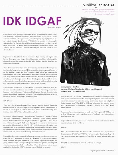 Clint Catalyst, Auxiliary Mag, published writing