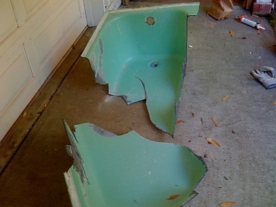 dead green bathtub
