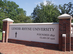 The Lenoir-Rhyne University sign