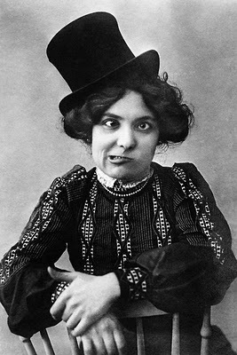 Woman pulling face