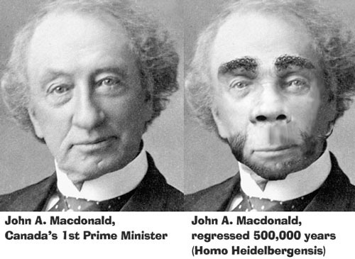John A. Macdonald, if he looked more like a monkey