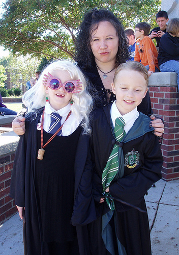 Bellatrix Lestrange with Luna Lovegood and Draco Malfoy