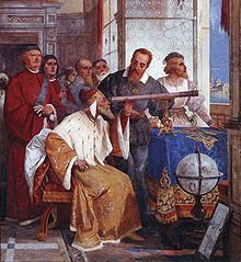 Galileo shows the Doge of Venice how to use a telescope