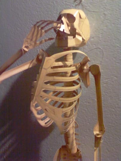 Skeleton out of cardboard from DK Interactive Book, Human Body