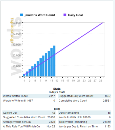 NaNoWriMo 2010 Day 12