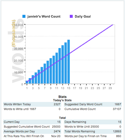 NaNoWriMo 2010 Day 15