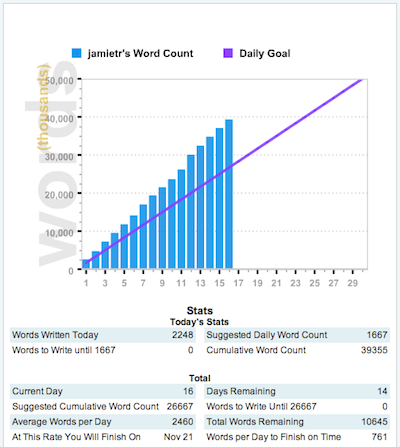 NaNoWriMo 2010 Day 16