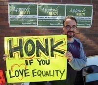 Cary Toland in 2009 during the Approve 71 Campaign