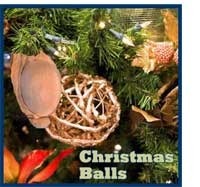 Christmas balls hanging on tree
