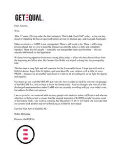 Thumbnail Link to GetEQUAL e-blast: We're one step closer!