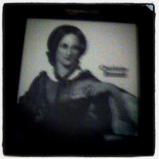 Kindle with Charlotte Bronte screensaver
