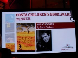 The winner of the Childrens Category...plus Flyaway in the corner 300x225 Me at the Costa Book Awards!