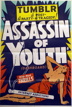 Assassins of Youth -- old poster mashed up with Tumblr reference