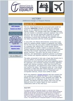 Thumbnail link to NCTE email blast: Victory - Additional Changes in Passport Policies