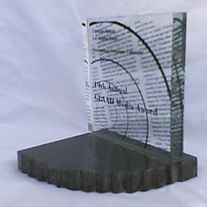 Image and image text: Christine Daniels, Los Angeles Times, Outstanding Columnist Award, 19th Annual GLAAD Media Award