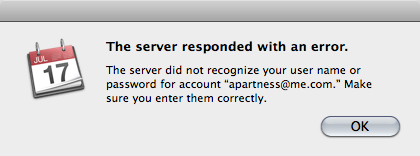 Pointless error message from Apple when it fails to sync with itself