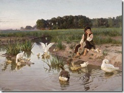 Ukrainian Girl Tending Geese--Nikolai Kornilievich Bodarevsky