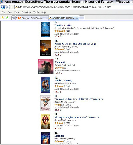 That would be me at #14 and Neil Gaiman at #20