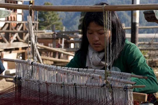 Women throughout Bhutan are skilled weavers. Using sheep's wool and occasionally the traditional yak wool, they weave multicoloured tapestries called