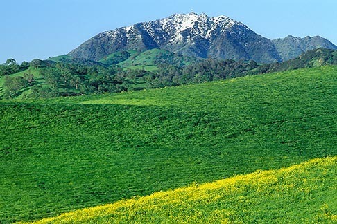 5-147-4 stock photo of California, Mt Diablo, View of snow capped Mt Diablo