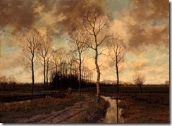 A Peasant Woman and a Child on a Path Among Birch Trees--Arnold Marc Gorter--1866-1933