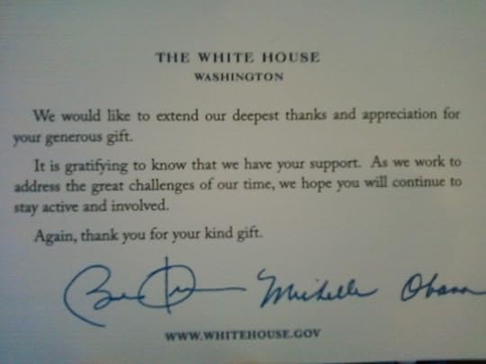 Photo of card sent from White House to Deirdrie LoVerso