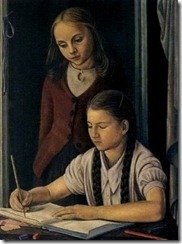 Portrait of two young girls--Aime Barraud