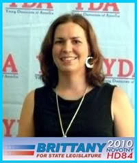 Image: Brittany Novotny during her 2010 run for the Oklahoma state legislature; Link: Brittany Novotny's Public Figure Facebook Page
