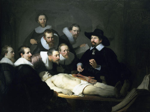 Dr. Tulp tries to dissect a zombie