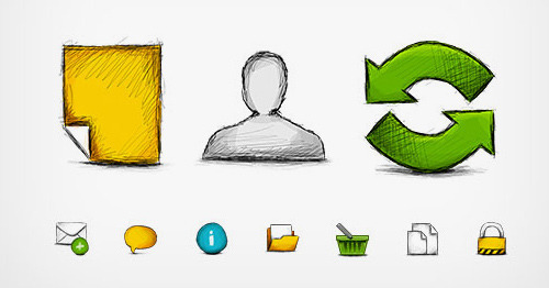 Hand-drawn Web Icon Set