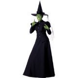 Women Size Medium - Wicked Witch Costume Green Face Paint not included.