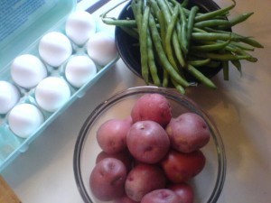 Hearty Potato Egg and Green Bean Salad - Three easy ingredients
