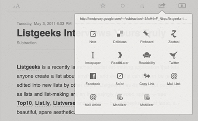 Reeder Share Menu
