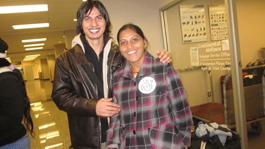 Netra and his sister-in-law pose for a photo after reaching Alaska.