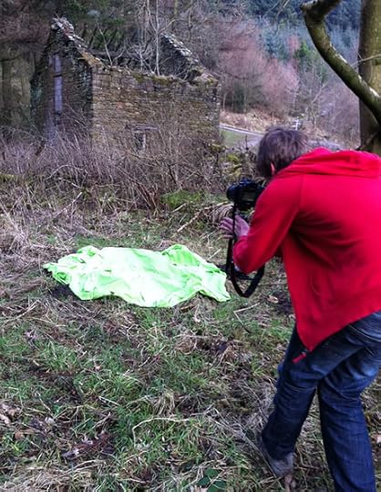 James filming the live footage in Macclesfield Forest