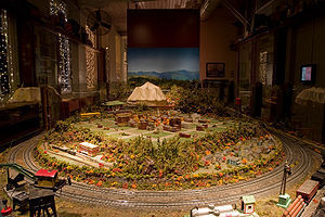 Model train installation at the Eli Whitney Mu...
