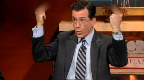 Colbert Gives World the Finger