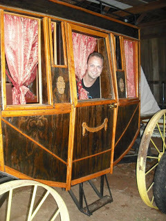 antique stage coach and movie prop