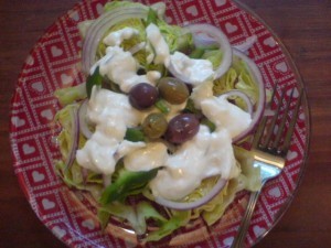 Simple Blue Cheese Dressing - finished salad