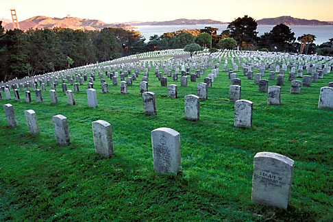 4-524-9 stock photo of California, San Francisco, Military Cemetery, Presidio, GGNRA