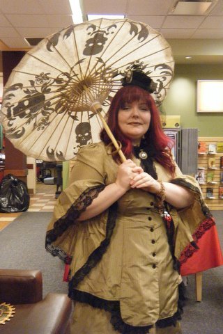 Odd expression, but check out the skulls on my parasol!