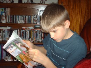 My nephew Mitchell with Peggy Larkin's War