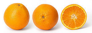 Orange fruit and cross section